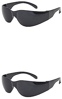 CLSSLVVBN 2 Set of Protective Eye Wear Impact-resistant Polycarbonate Simple Style Crews Safety Glasses Eye Protection Anti Fog Goggles for Welder Black, Black 2Set