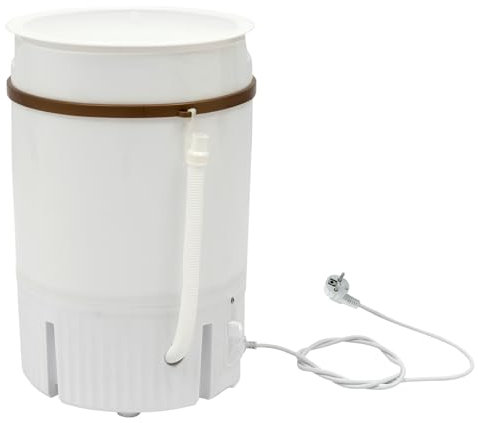 Mini Waschmaschine mit Schleuder, 4.5L Tragbare Waschautomat mit Abtropfkorb, Reisewaschmaschine, Miniwaschmaschine, Camping Mobile Waschmaschine, Toploader (Weiß)