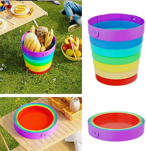 Faltbarer Abfalleimer für die Küche, faltbarer Regenbogen-Mülleimer für Küche, tragbarer Mülleimer, Arbeitsplatte, Abfalleimer für Camping, Reisen