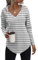 Cuptacc Hoodie Damen Sweatshirt Hooded Jacket Hoodie Long Sleeve Hoodie Sport Style Casual Fitness Basic Training Grau Weiße Streifen M