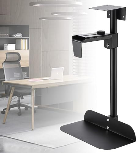 NEWFUN Soporte CPU Bajo Mesa, Soporte PC Bajo Mesa, Soporte CPU, Soporte de Ordenador Ajustable Bajo el Escritorio, Giratorio 360°, Soporte para Carcasas de Ordenador de hasta 15 KG