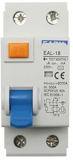TJXADNEV Disjoncteur électromagnétique à Courant résiduel, 2P 100/300mA AC, disjoncteur différentiel, Interrupteur de sécurité(100MA_10A)