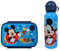 My sweety pop - Juego de comida - Caja de merienda + botella - almuerzo - Hidratación - para niños - Guardería - Kindergarten - Escuela - Vacaciones - Comida - Idea de regalo (‎Mickey Mouse - Azul)