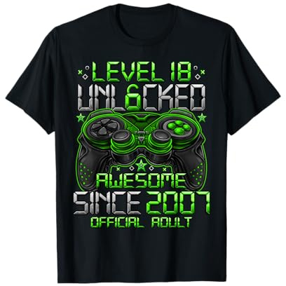 Official Adult Level 18 Unlocked Gifts 18th Birthday Boy T-Shirt