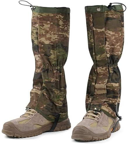 likloks Gamaschen für Herren & Damen – Verstellbare, Leichte & Strapazierfähige Bein-Gamaschen für Wandern, Stiefel & Outdoor-Aktivitäten, Tarnung, L-XL