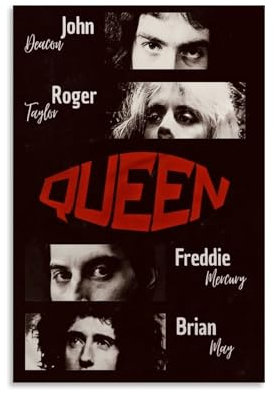 Queen Poster Music Rock Band Collage Vintage Für Zimmer, Ästhetische Leinwand-Wandkunst, Schlafzimmer-Dekor Poster 16x24inch(40x60cm)
