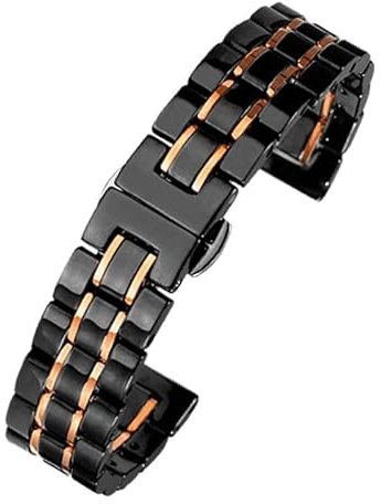 yeziu Cinturino in ceramica per orologio Omega in acciaio, cinturino da uomo e da donna per Daniel Wellington(Blackr3,16mm)