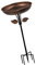NPXUAMTJ Baignoire à oiseaux vintage en métal pour jardin, terrasse, cour avec base améliorée à 4 griffes