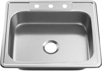 PROFLO PFSR2522653A 25 Drop In Single Basin Stainless Steel Kitchen Sink - Stainless Steel