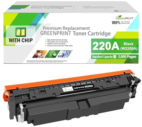 GREENPRINT MIT CHIP 220A W2200A (220X W2200X) Kompatible Tonerkartusche Schwarz Standardkapazität 2000 Seiten für Pro 4202 4202dw 4202dn MFP 4302 4302dw 4302fdw 4302fdn Drucker