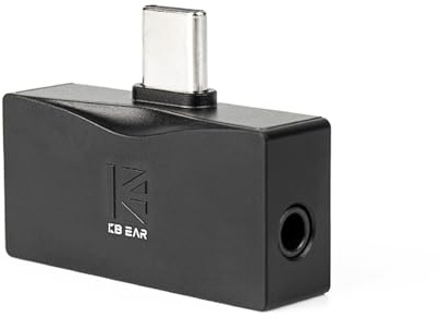 KBEAR TC06 Hi-Res DAC, Portable USB C DAC Amp, HiFi Headphone Amplifier with 3.5mm/4.4mm Output High Resolution 384khz/32bit for KZ ZS10 PRO IEMs, Work with iPhone 15 Pro/Samsung/Phone/PC (Black)