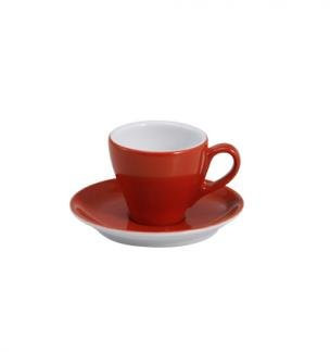 Dibbern Solid Color Espresso Untertasse Classico aus Fine Bone China Porzellan in der Farbe Koralle mit einem Durchmesser 11,9cm, 20 141 000 16