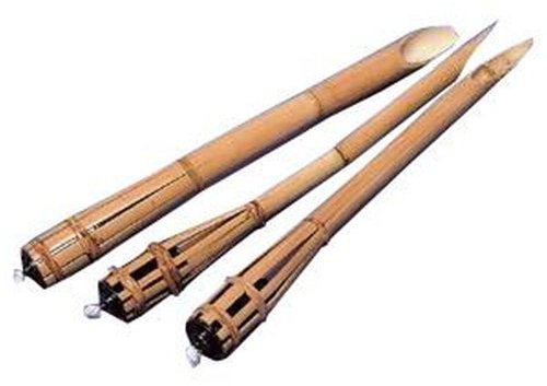 BREMA 150556 Bambus-Gartenfackeln 90 cm mit Docht und nachfüllbarem Petroleumbehälter (ohne Petroleum), mit Sicherheitsverschluss, 3-er Satz