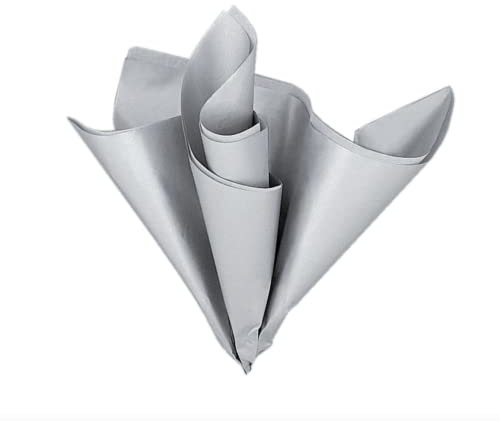 Unique-Paquete de 5 hojas de papel de seda, color plata metalizado, (6141)