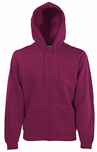 Fruit of the Loom Herren Zip Front Premium Kapuzenjacke, Rot (Burgundy), XL