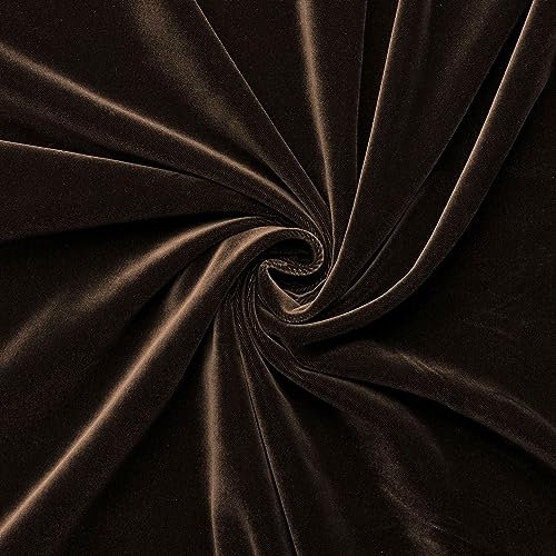 Juwel - Baumwollsamt - Weich fallender Samtstoff für Bekleidungen und Dekorationen - Braun - Meterware