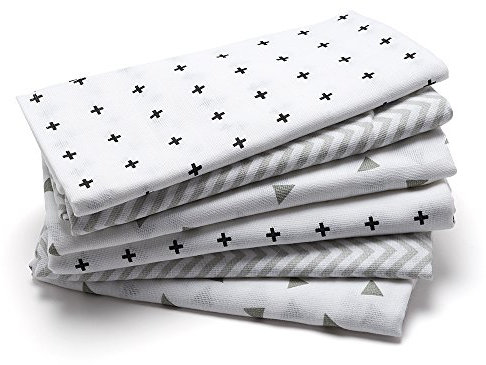 Lovjoy 100% Bio-Baumwoll-Musselin Quadratische - Moltontuch - Mulltücher fürs Baby- 6er-Pack | 70x70 cm | Unisex | Premium Qualität, Doppelt Gewebt.