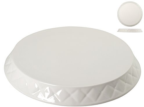 H&H 8896 Piatto Torta, 29.5cm, Ceramica, Bianco, 29.5 cm