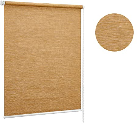 Oriental Bamboo-Like Natural Window Roller Blind, 16 Width Sizes, 4 Designs, 60cm (+4.5cm Fittings), Straw