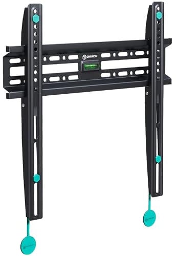 ONKRON Sujeción TV Pared de 32 a 65 Pulgadas - Colgador de Televisor de Pared Universal con Peso de hasta 50 kg - Soporte TV Fijo MAX VESA 400x400 mm/Soporte para T V Fijado a Muro FM2-B Negro