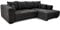 Cavadore Ecksofa Mavericco / XXL Eckcouch Inkl. Rückenkissen und Zierkissen / Longchair rechts / Industrial Style / 285 x 69 x 170 (BxHxT) / Mikrofaser Schwarz