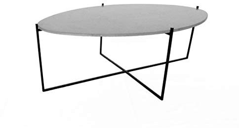 fattoAmano - Lebe mit Betonung FINO - Ovaler Beton Couchtisch/Loft/modern/minimalistisch/Betonoptik (hellgrau)