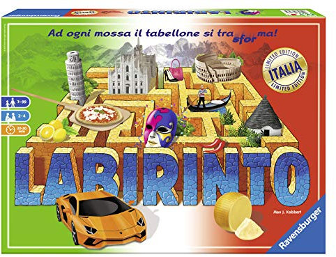 Ravensburger 26793 Labyrinth Italien, Gesellschaftsspiel, italienische Version, Family Game, 2-4 Spieler, Alter empfohlen 7+