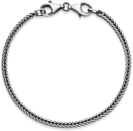 Materia Beads Armband Silber 925 - Herren Armkette oxidiert SA-17-22 cm