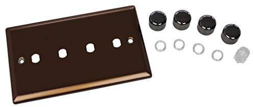 Varilight WYD4.BZ Urban Brushed Bronze 4 Gang Dimmer Plate Only + Dimmer Knobs