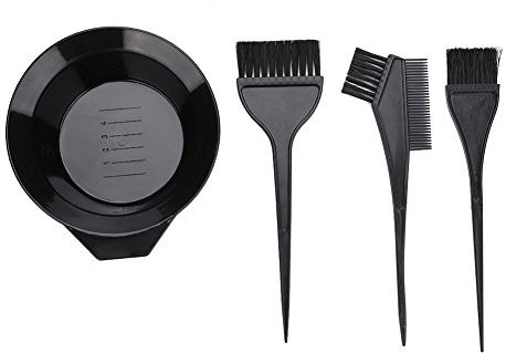 Coloring Brush, 4pcs Haarfärbepinsel und Bowl Set Professionelle Friseursalon Färben Dauerwelle Werkzeuge