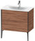 Duravit XViu 4302 Waschtischunterbau stehend, 2 Auszüge, für Waschtisch Viu 234483, 810x480 mm, Farbe (Front/Korpus): schwarz matt/nussbaum Natur - XV43020B279