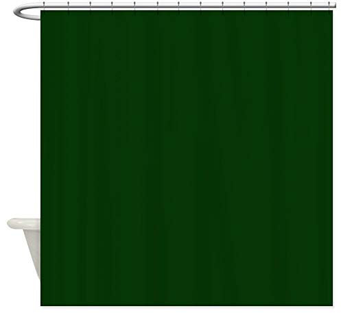 qhtqtt Duschvorhang Dunkelgrüner Dekorativer Stoff Für Badezimmer Wasserdichter Duschvorhang Aus Polyester 180X200Cm A
