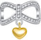 NINGAN Argento 925 Pendente perlato a forma di cuore adatto per collana di braccialetti da donna regalo per gli mamma (infinito cuore)