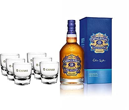 Chivas Regal Pack 18 ans + 6 verres Whisky Ecossais - 40%, 70cl