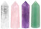 mookaitedecor Cristal de Roche,Améthyste,Quartz Rose,Aventurine Verte Pierre Cristal Naturelle,Baguette Pointe de Cristaux Pierres Guerison