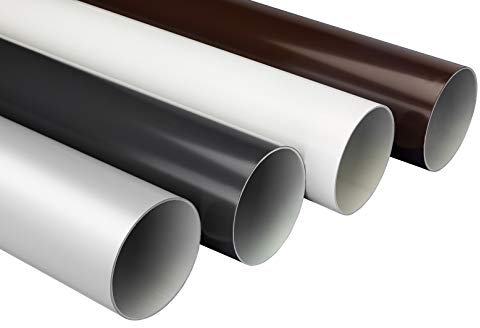 RAINWAY S Fallrohr Sparpaket (20 Meter, grau) - 75mm, PVC-U Kunststoff, für Dachflächen > 100m² empfohlen, Ablauf Rohr Regenrinnen