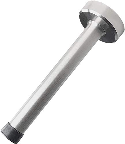 Long Doorstops, 10 Inch Stainless Steel Stopper With Mute Rubber Tip, Anti-Collision Resistance Catch Holder, Floor Wall Protector for Home Office - 1 Pack Silver