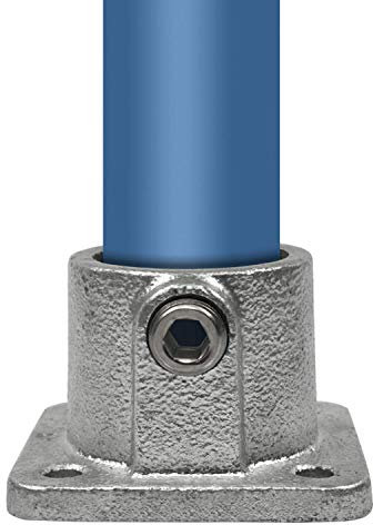 Klemp - Boden-Flansch, Quadratische Wand-Flansch, Decken-Flansch, Stütze, Temperguss galvanisiert, feuerverzinkt, inkl. Schrauben Typ 11F - 60,3 mm / 2