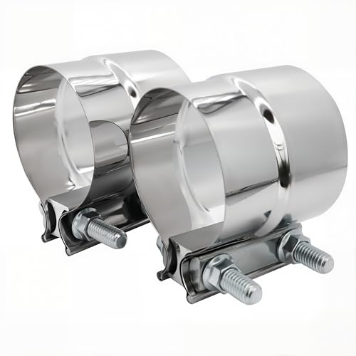 ROADFORMER Roadformer 2.5 Inch Exhaust Clamp - Preformed Stainless Steel Lap Joint Exhaust Band Clamps (2 Pack) 2.5 2 Pieces