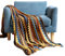 Galatée Hochwertige Bunte Wohndecke mit Muster, Boho, Baumwolle, gemütlich, Sofadecke, Bettdecke, Wohndecke - 130 x 230 cm - braun