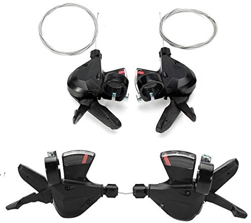 TOYHEART 1 Paar Fahrradschalthebel, 3x8-Gang-MTB-Fahrradfahrrad Links Rechts Schalthebel Für SL-M310 Schwarz
