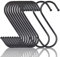 MgcTolBox 20 Ganchos para Colgar, Ganchos en Forma de S, Ganchos Metal para Cocina, Baño, Armario, Oficina, Jardín（Medio, Negro）