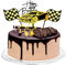 Männer Tortendeko Auto Geburstagstorte, Tortenaufsatz aus Acryl, Happy Birthday Kuchendeko Cake Topper, Auto Kuchendeko, Schwarz Tortenstecker Tortendekoration