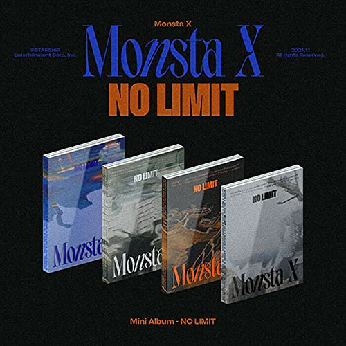 MONSTA X [ NO LIMIT ] 10th Mini Album ( 1 + 2 + 3 + 4 ) 4 Ver SET. 4ea CD+4ea Photo Book(each 96p)+4ea Photo Card+4ea Sticker+4ea Folded Poster(On pack)+4ea PRE-ORDER ITEM+8ea STORE GIFT CARD