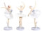Ballerina Figuren, 3 Stück Ballerina Kuchen Topper Ballett Mädchen Kuchen Dekoration Cake Topper Balletttänzer Statue Figuren für Mädchen Geburtstag Partei Liefert (Weiß)