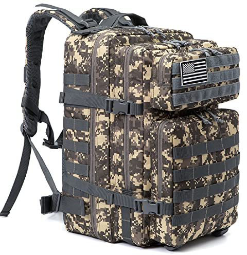 QT&QY 45L Militärischer taktischer Rucksack Bundeswehr Rucksäcke für Männer Molle Armee Angriff Tagesrucksack 3 Tage Bug Out Go Tasche Trekking Wanderrucksack