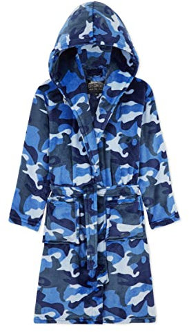 CityComfort Vestaglia Bambino di Pile Invernale Vestaglie Calde da Casa Camouflage (11-12 anni, Blu Mimetico)