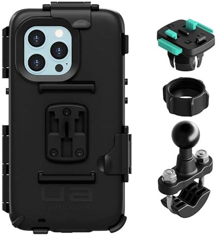 Motorcycle Metal Handlebar Mount with Waterproof Case for Apple iPhone 13/13 Pro