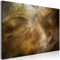 decomonkey Bilder Abstrakt 120x80 cm 1 Teilig Leinwandbilder Bild auf Leinwand Vlies Wandbild Kunstdruck Wanddeko Wand Wohnzimmer Wanddekoration Deko Gesicht Vintage Figur Retro braun