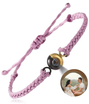 EMIRISTIC Personalisiertes Foto-Armband mit Bild im Inneren – handgefertigtes Armband mit personalisiertem Bild für Valentinstag, Geburtstag, jeden besonderen Tag, Free Size, Nylon, Ohne Edelstein